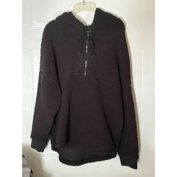 EXCELLENT Victorias Secret Pink Hooded Fleece Pullover 1/2 Zip Comfy Hoodie XL - Picture 2 of 11